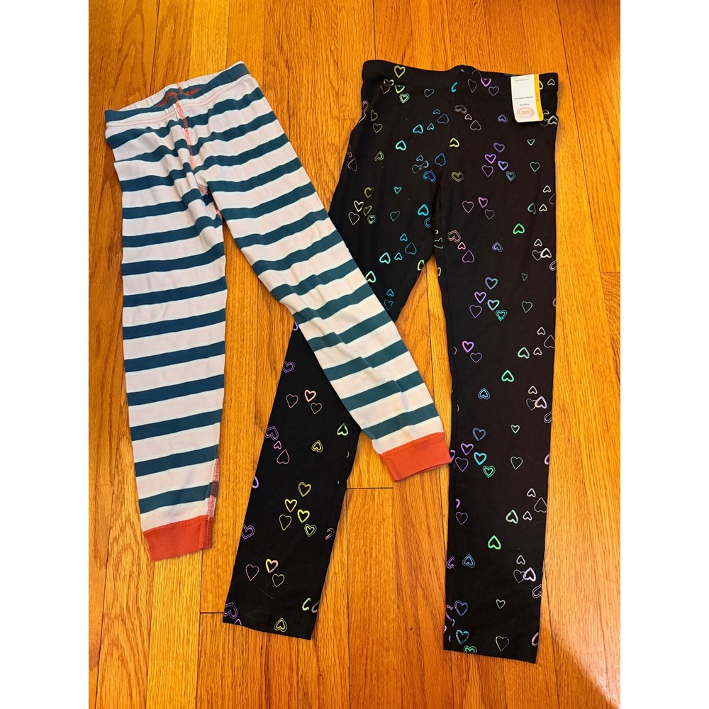 Hanna Andersson & Wonder Nation Girls Leggings Bundle Stripes Hearts Size 6-12